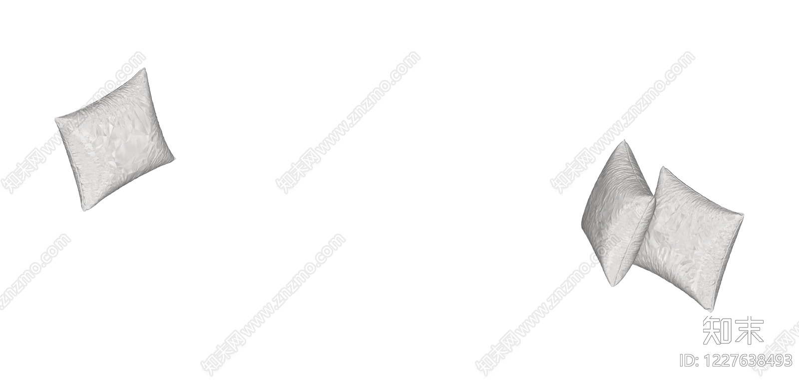 白色纹理抱枕SU模型下载【ID:1227638493】