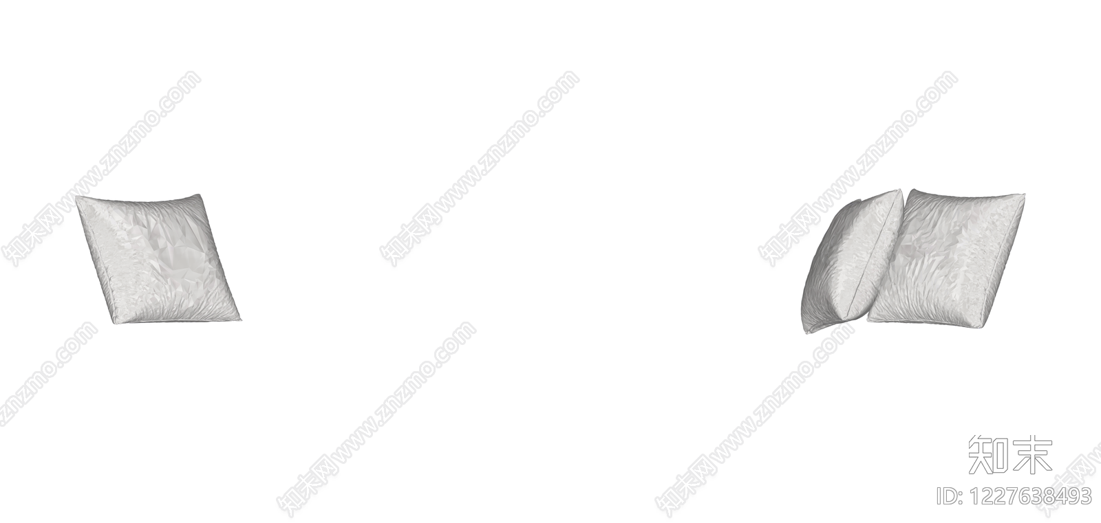 白色纹理抱枕SU模型下载【ID:1227638493】