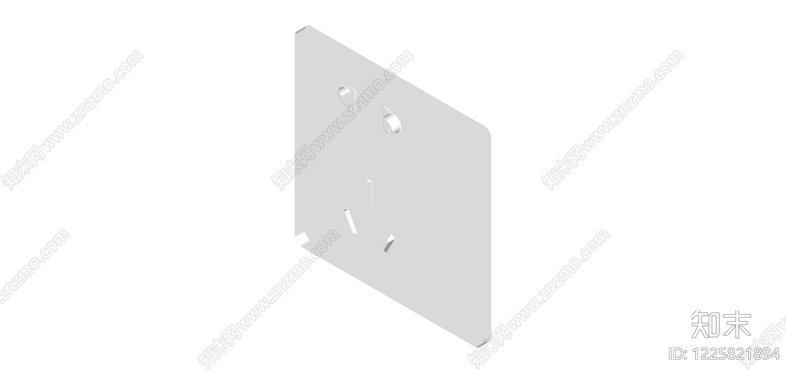 白色墙壁插座面板SU模型下载【ID:1225821894】