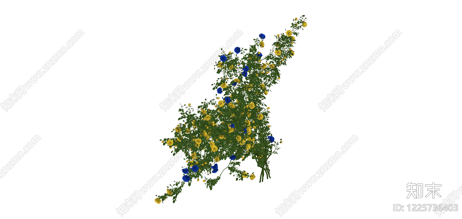 蓝黄花艺组合SU模型下载【ID:1225736403】