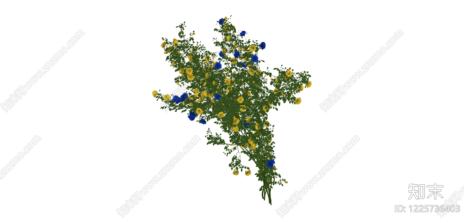 蓝黄花艺组合SU模型下载【ID:1225736403】