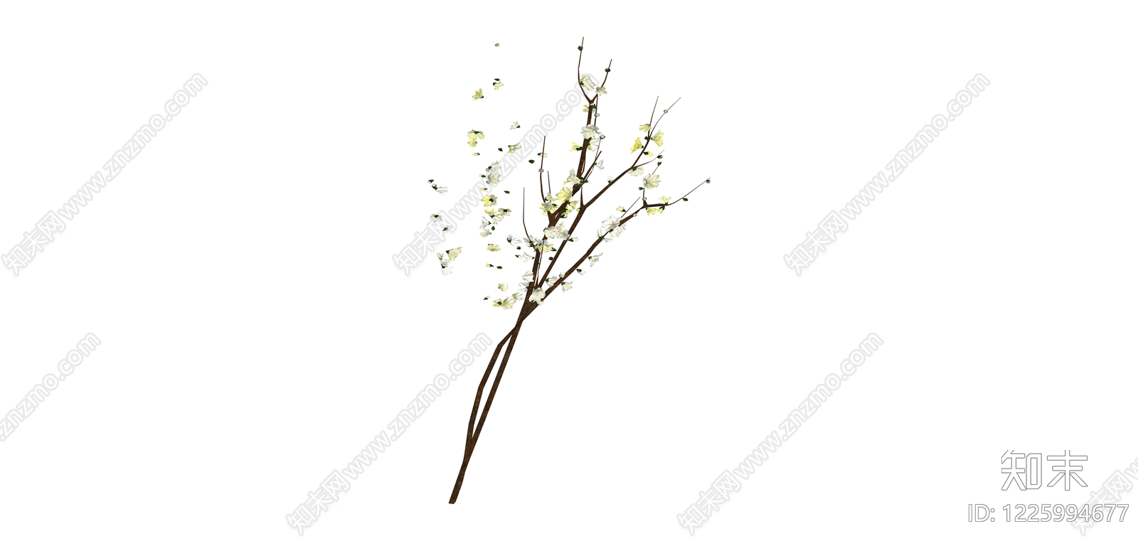 仿真梅花花枝组合SU模型下载【ID:1225994677】
