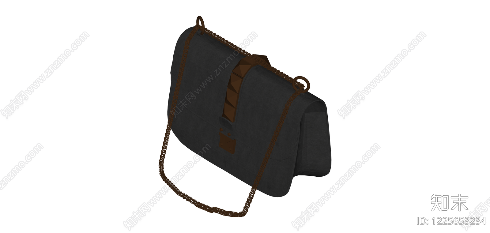 深灰链条翻盖包SU模型下载【ID:1225653234】