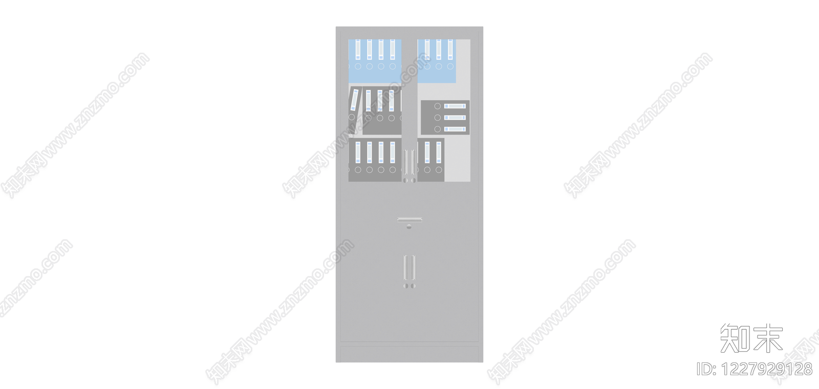 灰色金属文件柜SU模型下载【ID:1227929128】