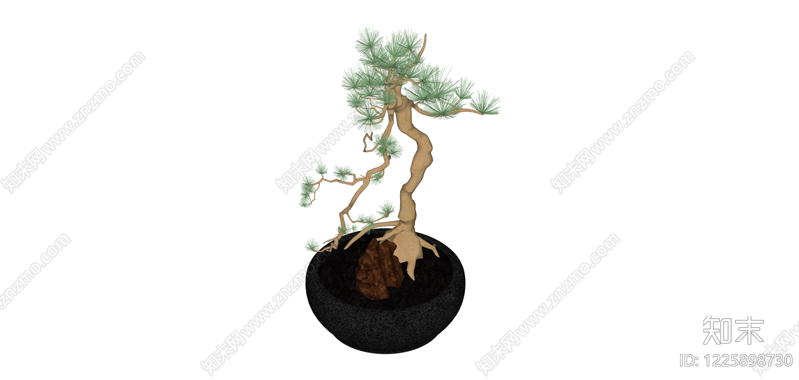 带盆松树盆景SU模型下载【ID:1225898730】