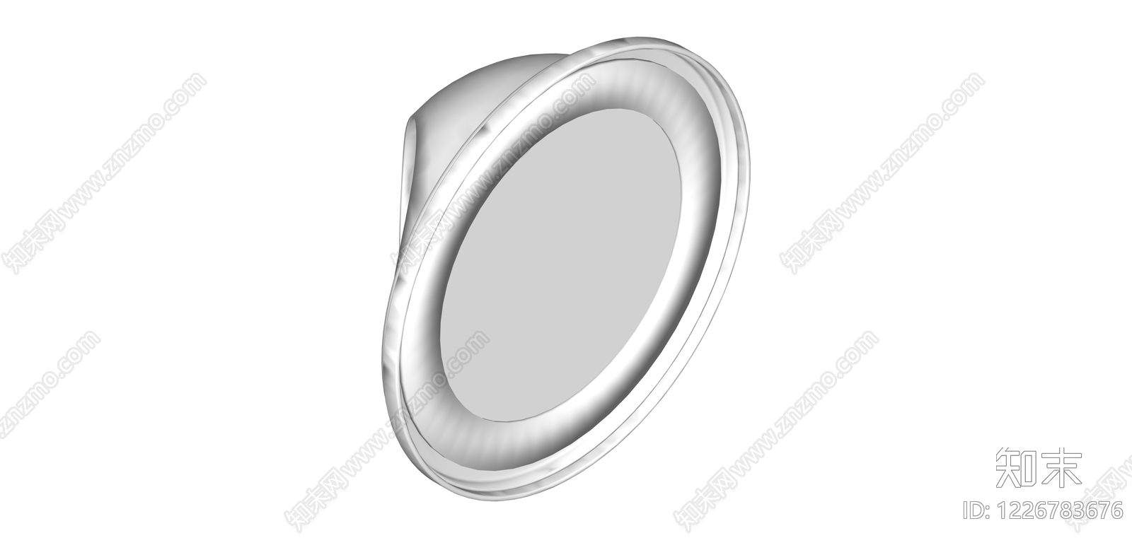 白色圆形格栅灯具SU模型下载【ID:1226783676】