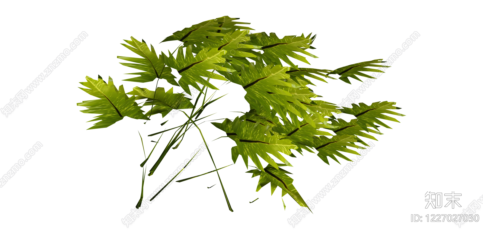 绿色仿真植物枝叶组件SU模型下载【ID:1227027030】