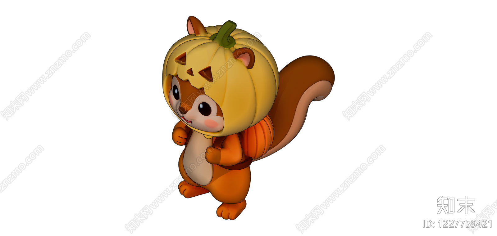 万圣节松鼠南瓜头套SU模型下载【ID:1227759421】