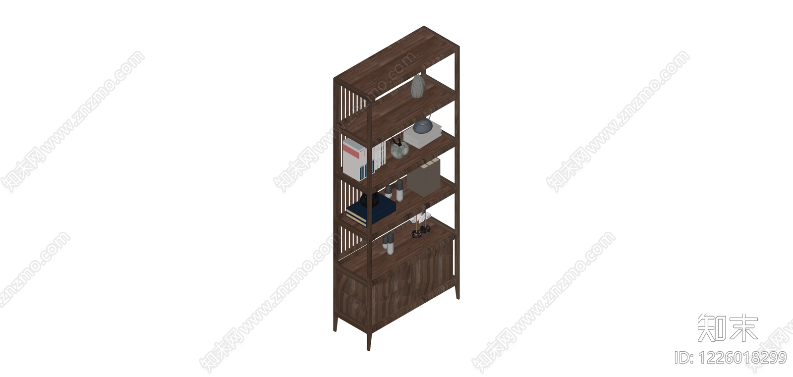 新中式实木博古架SU模型下载【ID:1226018299】
