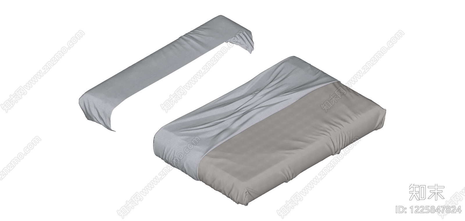 分体式床具组件SU模型下载【ID:1225847824】