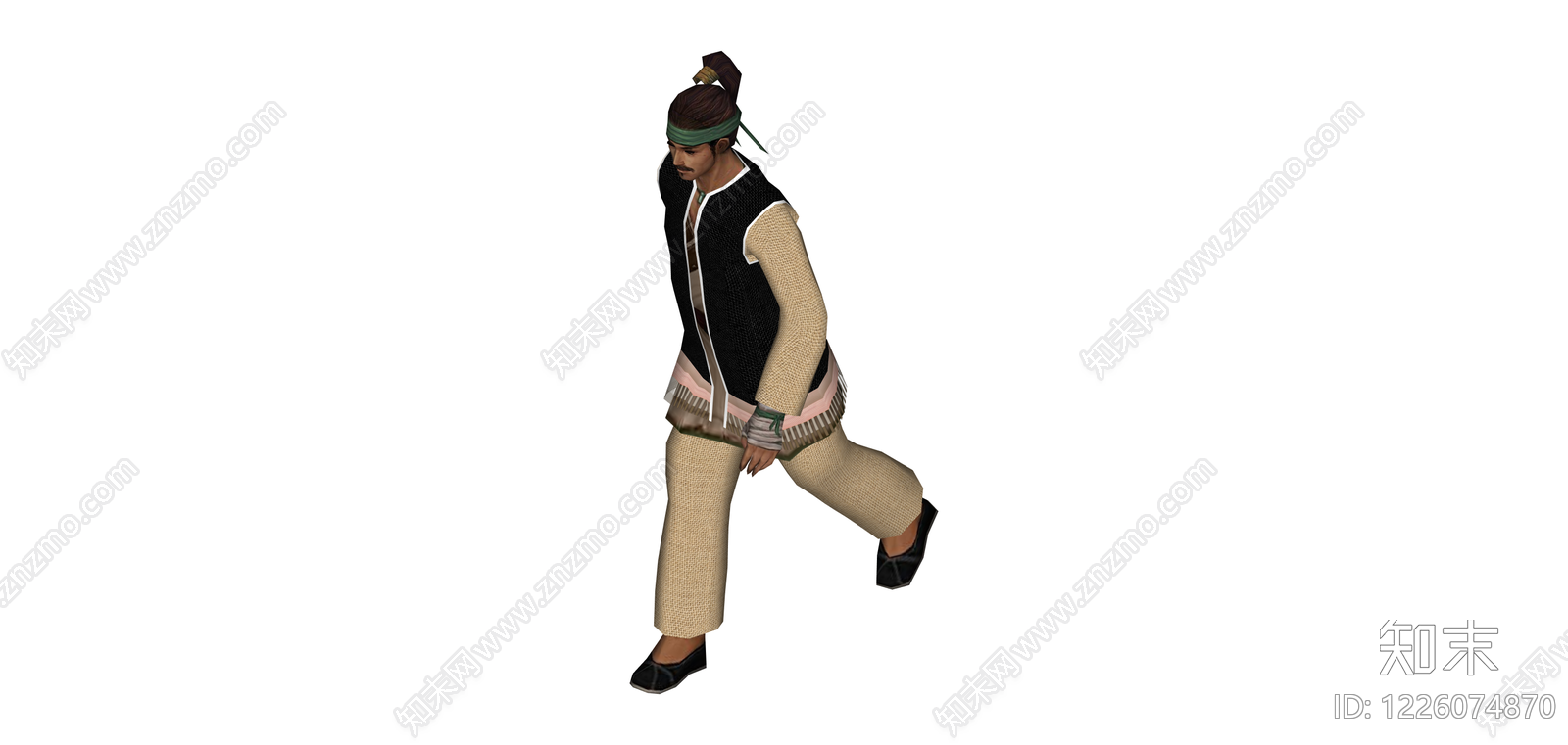身着民族服饰的男性人物SU模型下载【ID:1226074870】