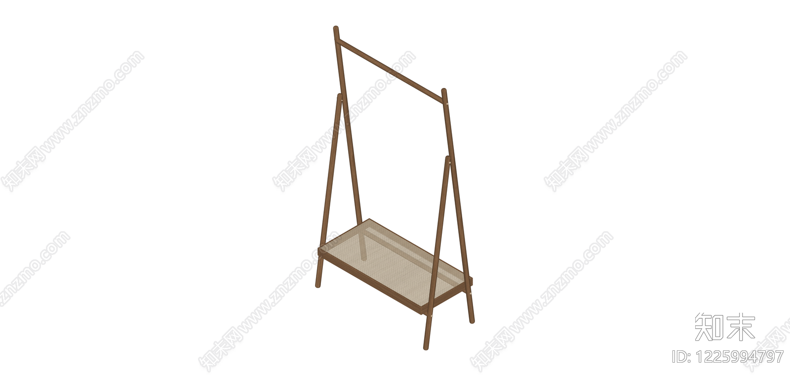 木质落地挂衣架SU模型下载【ID:1225994797】
