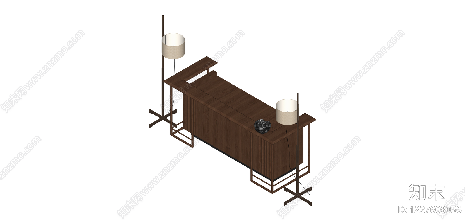 落地灯边柜组合家具SU模型下载【ID:1227603056】