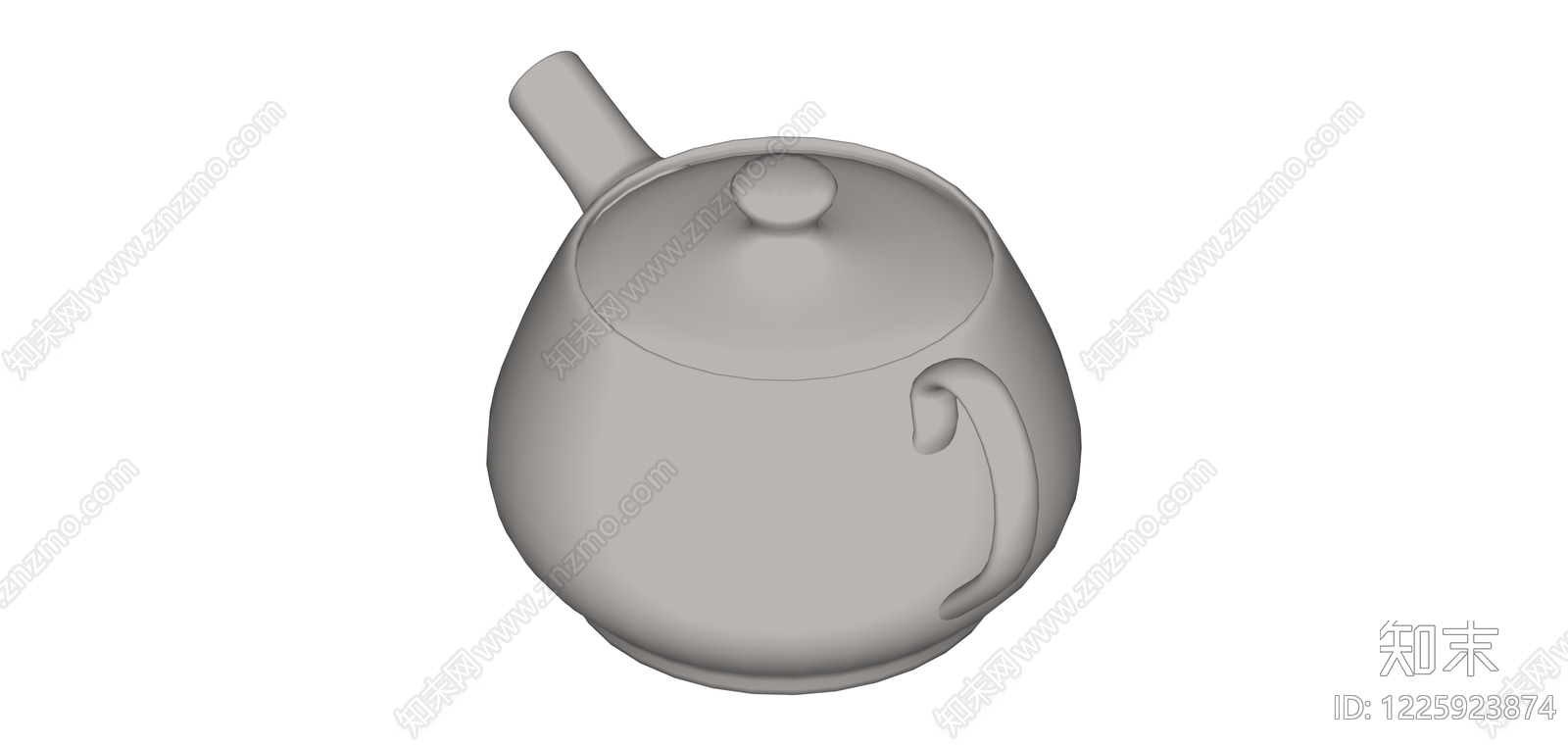 灰色白模茶壶SU模型下载【ID:1225923874】