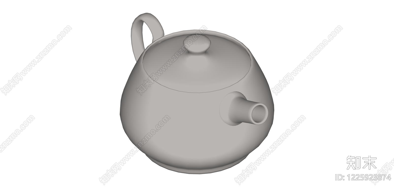 灰色白模茶壶SU模型下载【ID:1225923874】