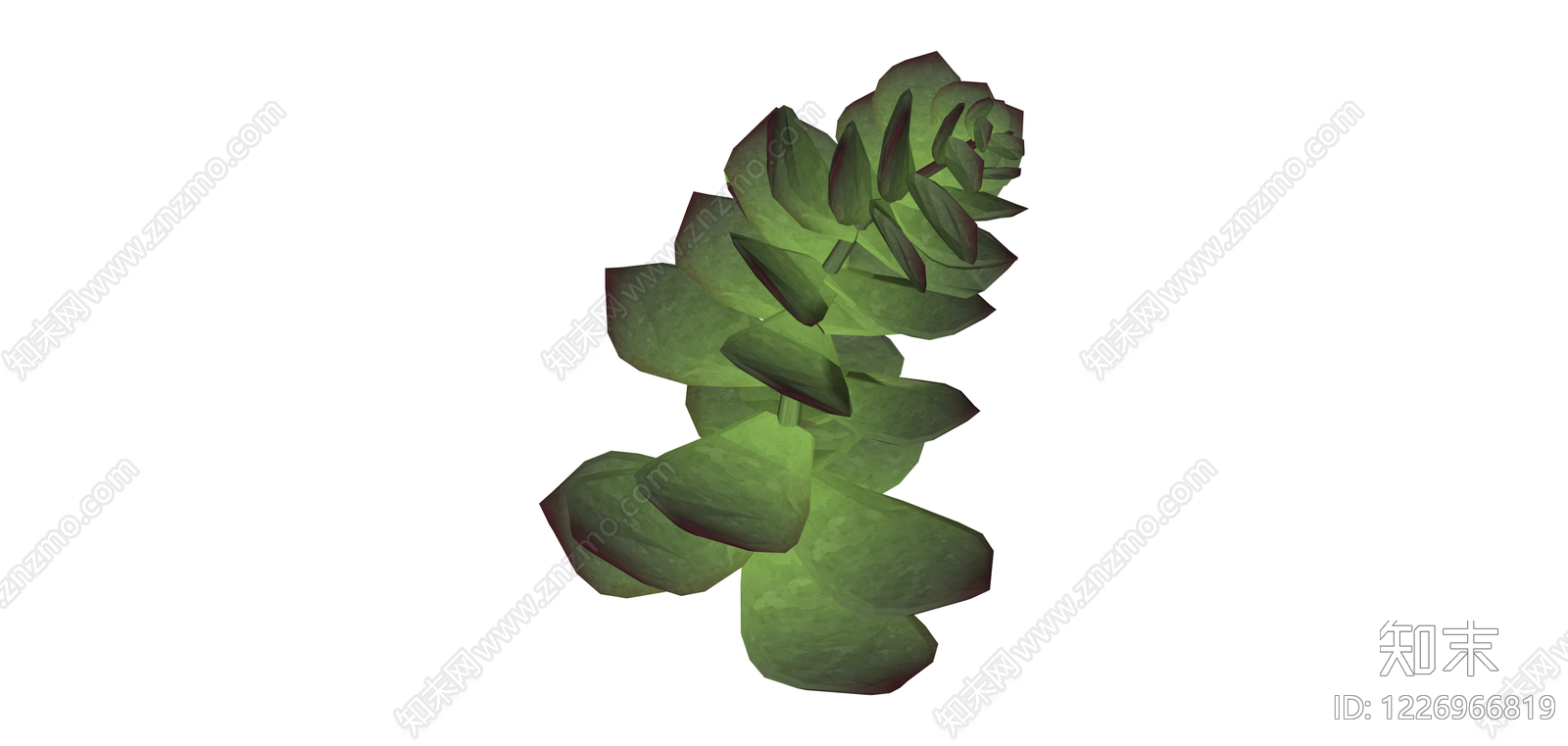 绿色多肉植物茎叶组件SU模型下载【ID:1226966819】