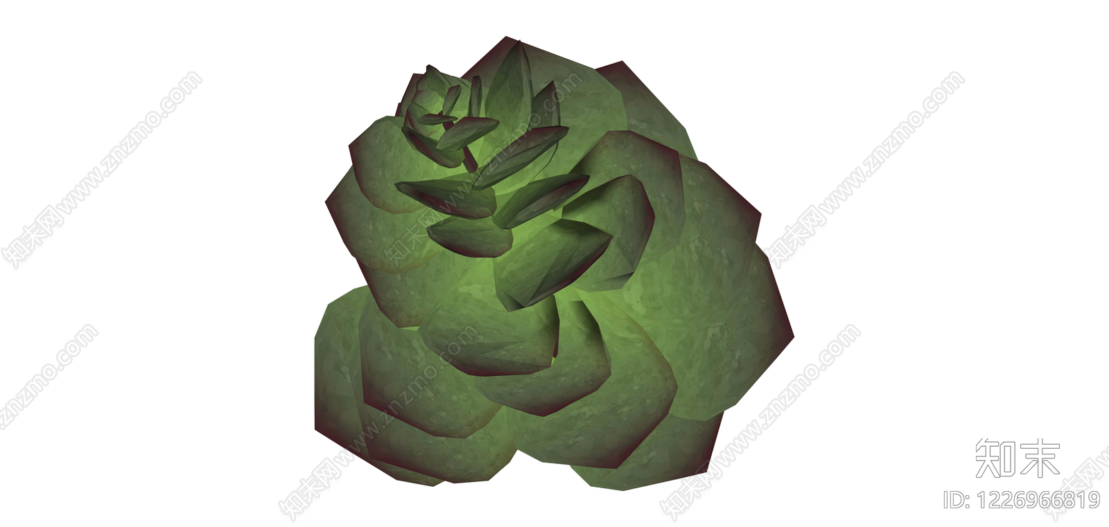 绿色多肉植物茎叶组件SU模型下载【ID:1226966819】
