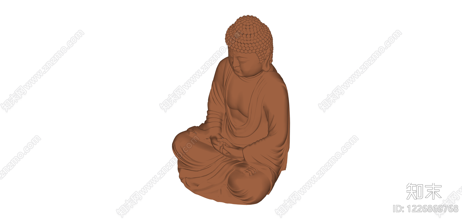 坐姿佛像雕塑SU模型下载【ID:1226869768】