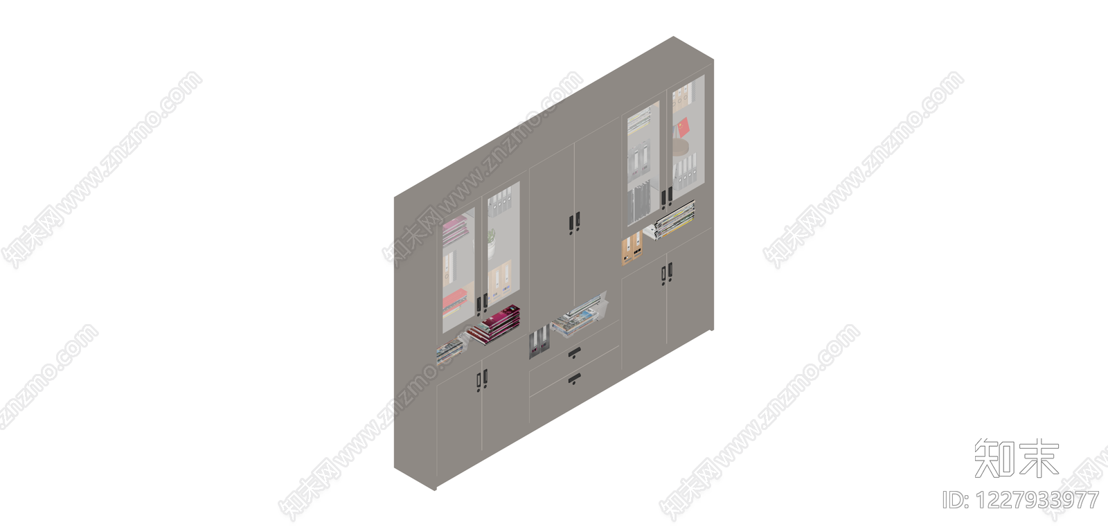 组合式办公文件柜SU模型下载【ID:1227933977】