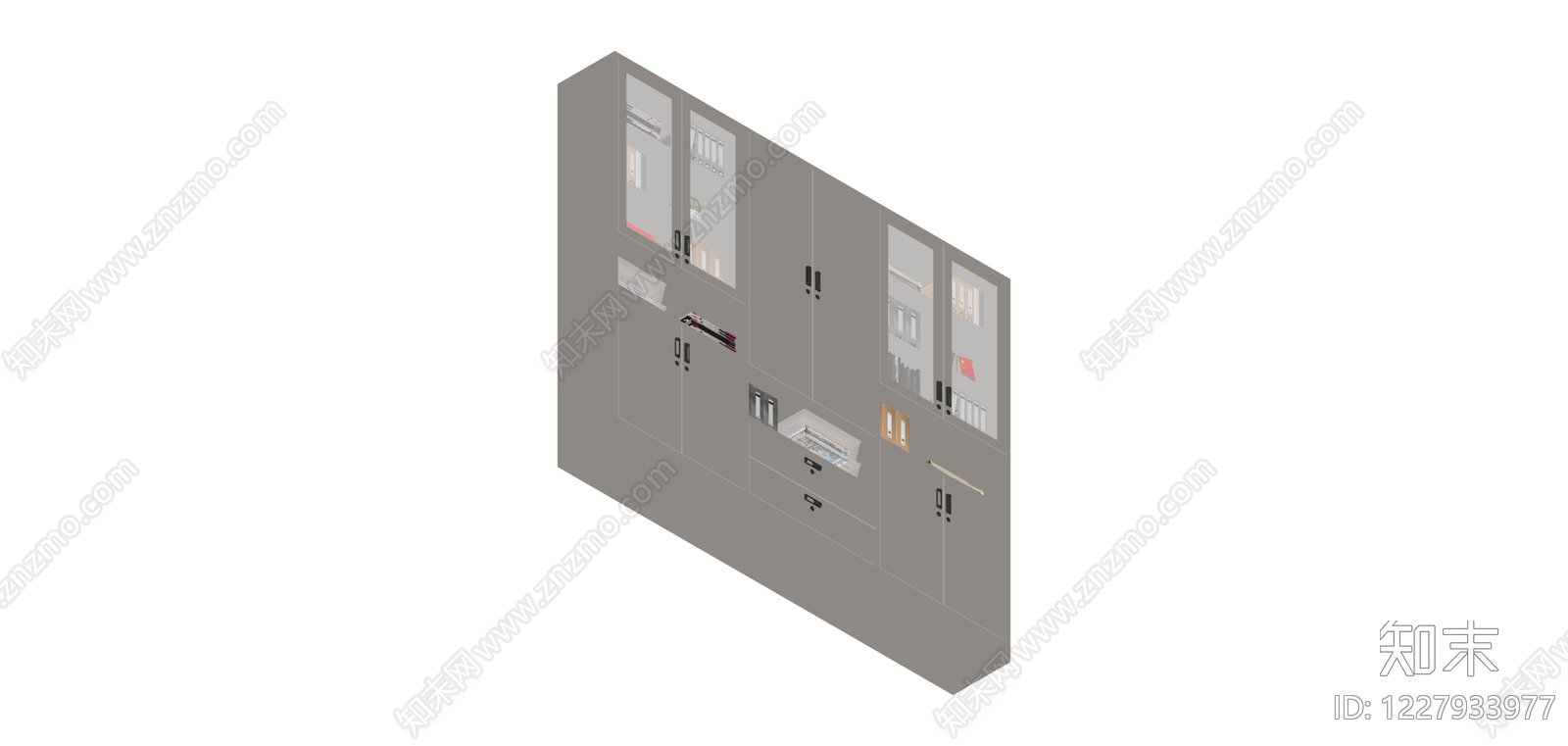 组合式办公文件柜SU模型下载【ID:1227933977】