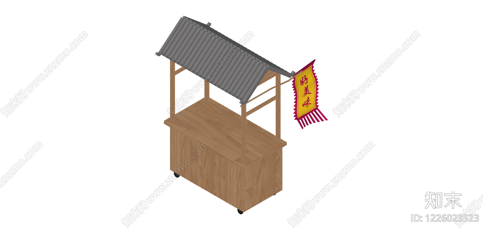 木质奶茶售卖车SU模型下载【ID:1226023523】