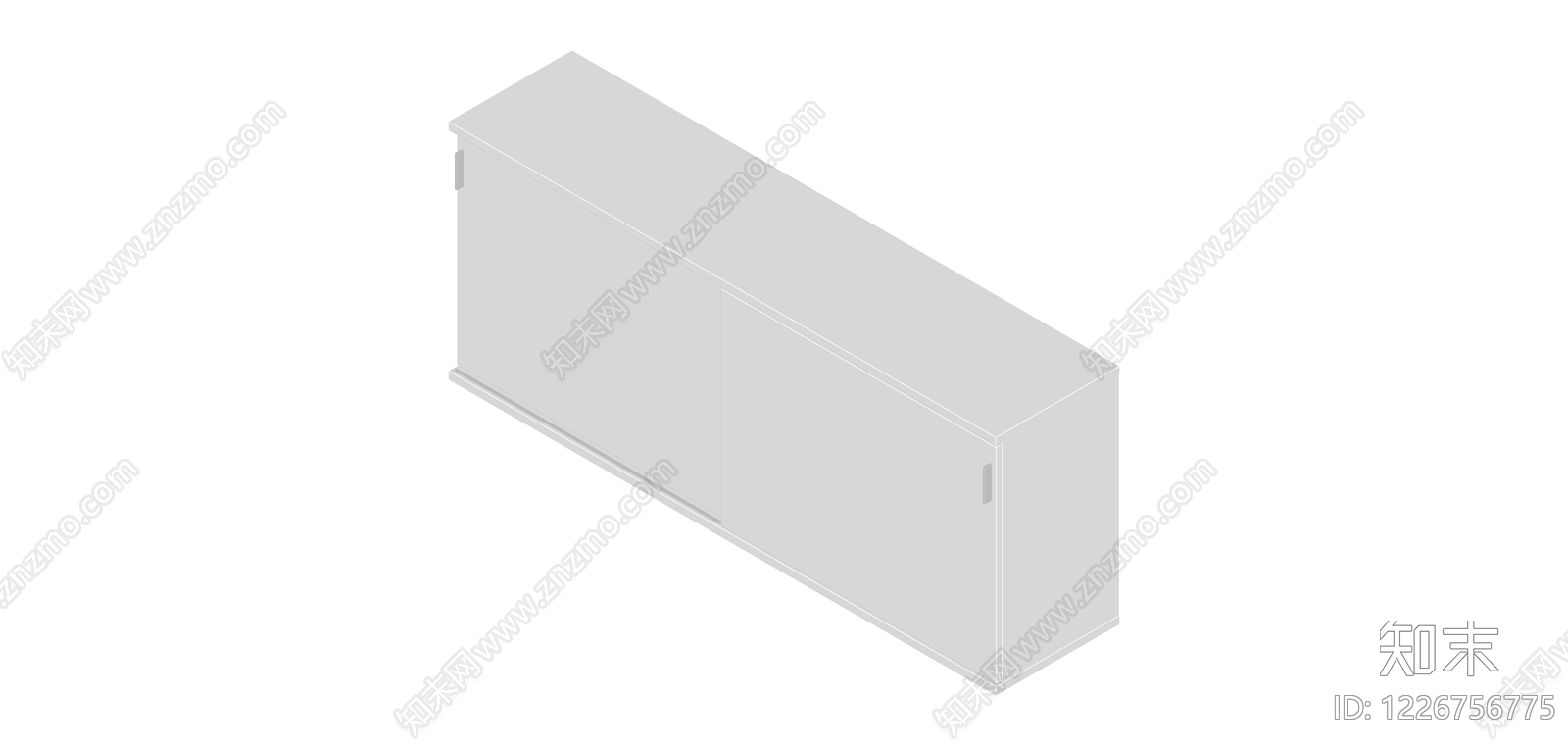白色双门储物柜SU模型下载【ID:1226756775】