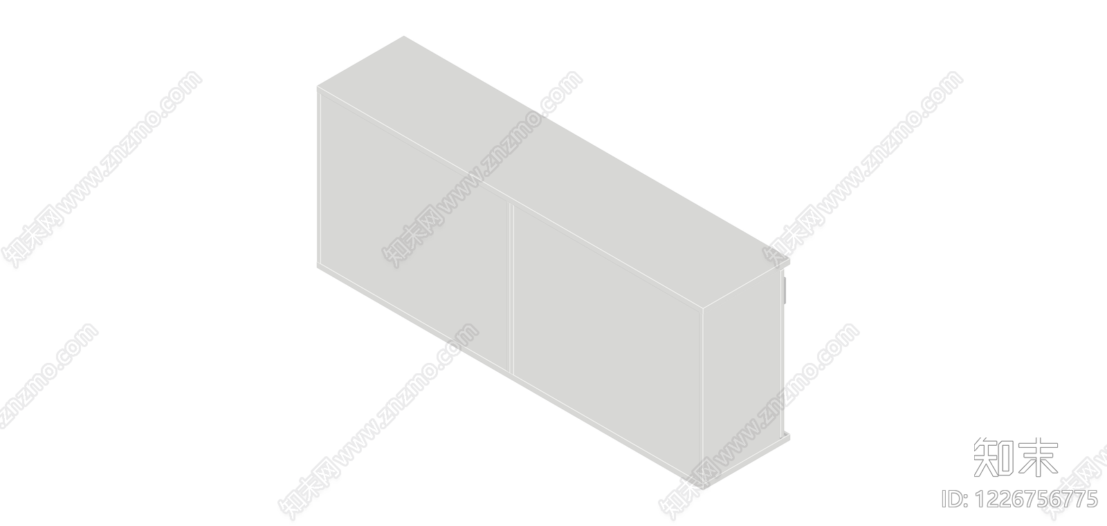 白色双门储物柜SU模型下载【ID:1226756775】