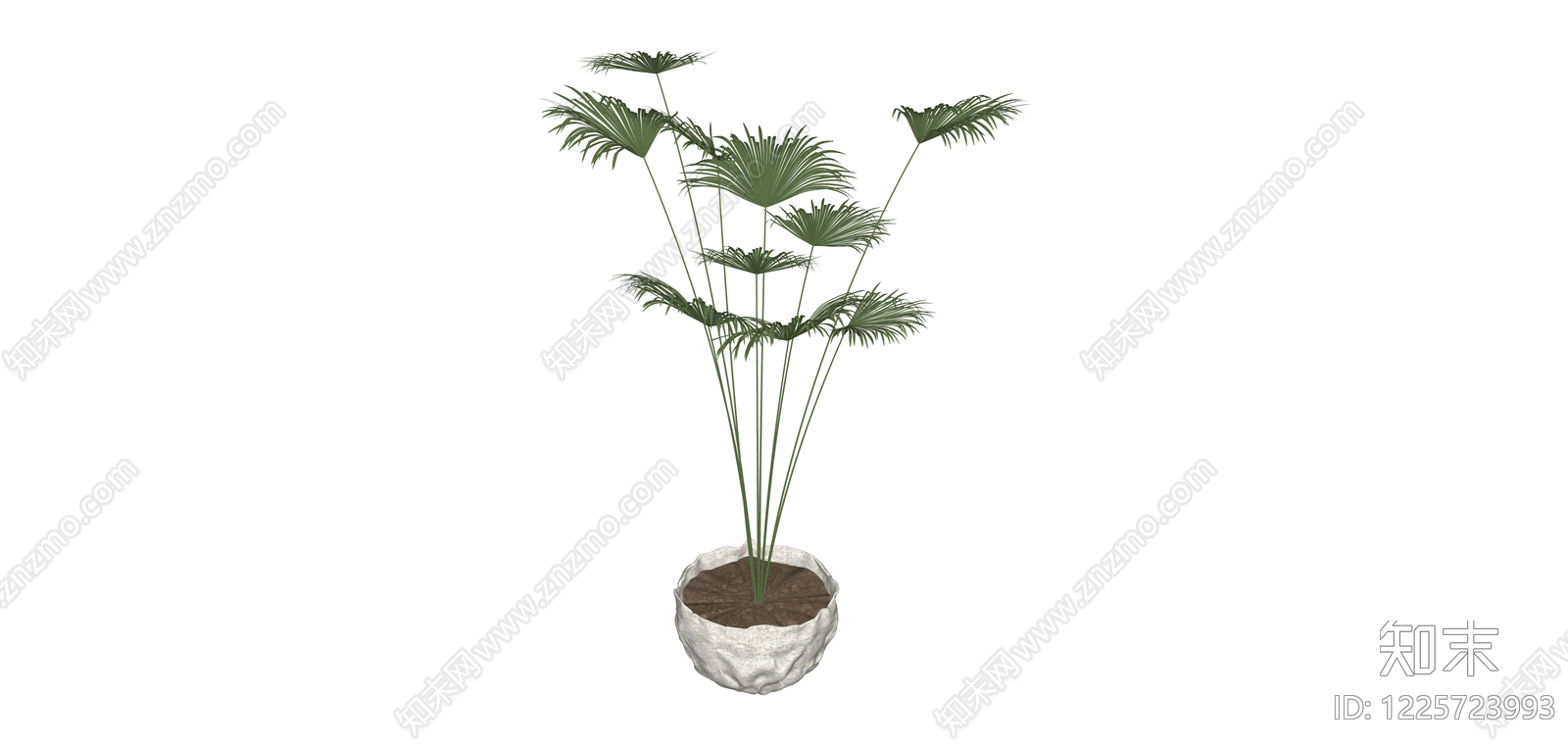 带盆盆栽植物SU模型下载【ID:1225723993】