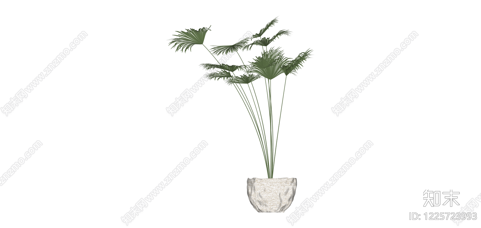 带盆盆栽植物SU模型下载【ID:1225723993】