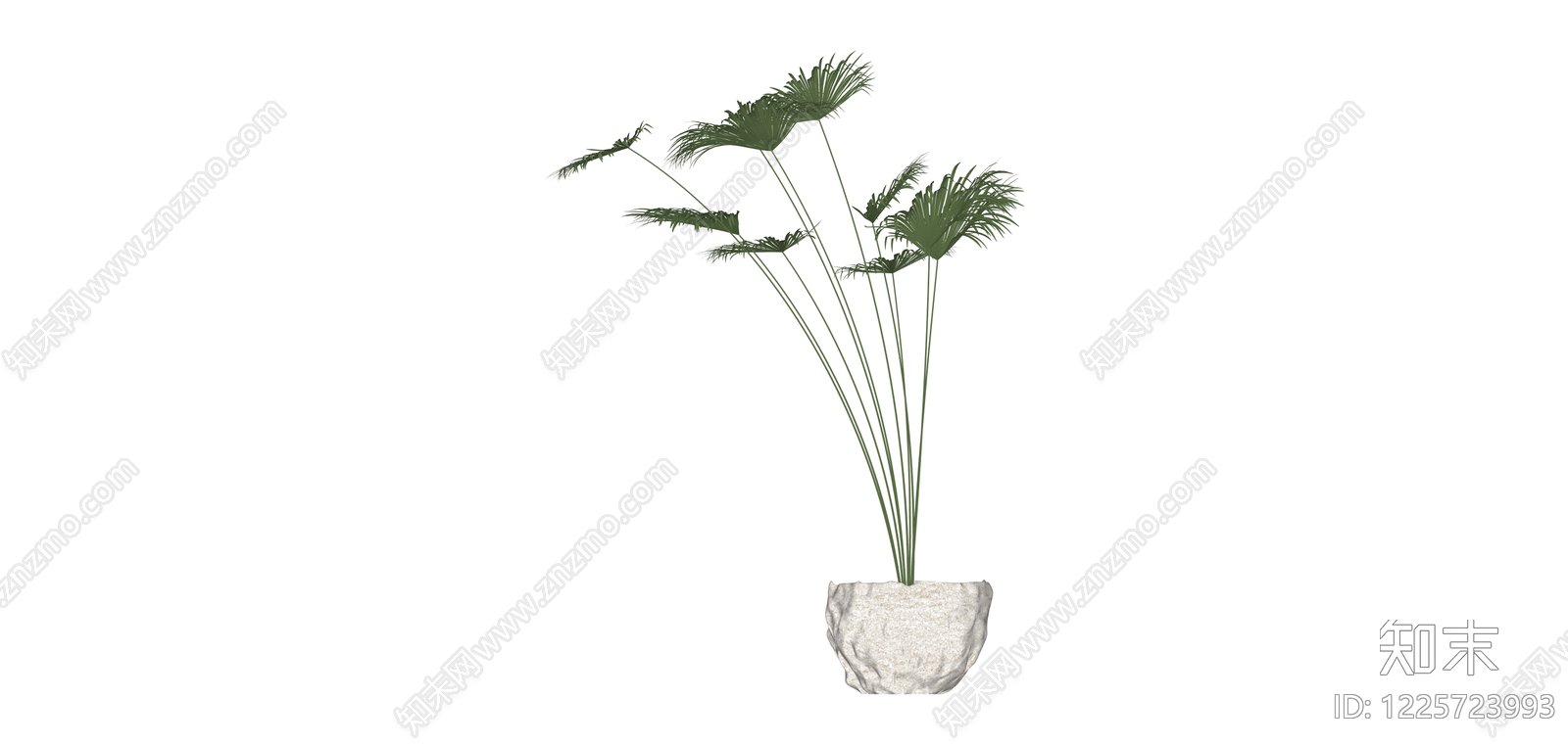带盆盆栽植物SU模型下载【ID:1225723993】
