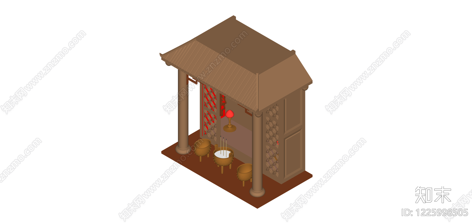 中式香炉供桌组合SU模型下载【ID:1225998505】
