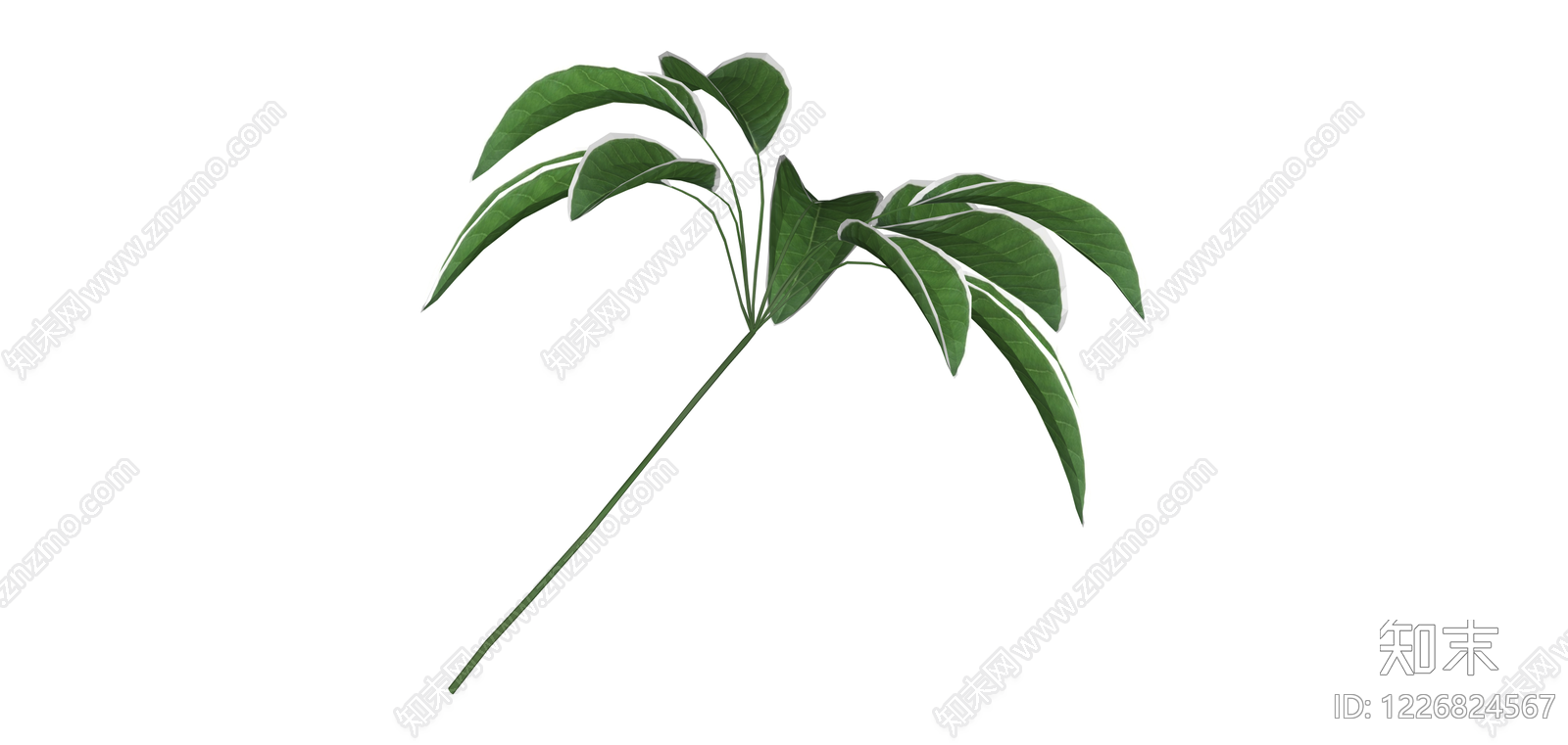 绿色植物枝叶组件SU模型下载【ID:1226824567】