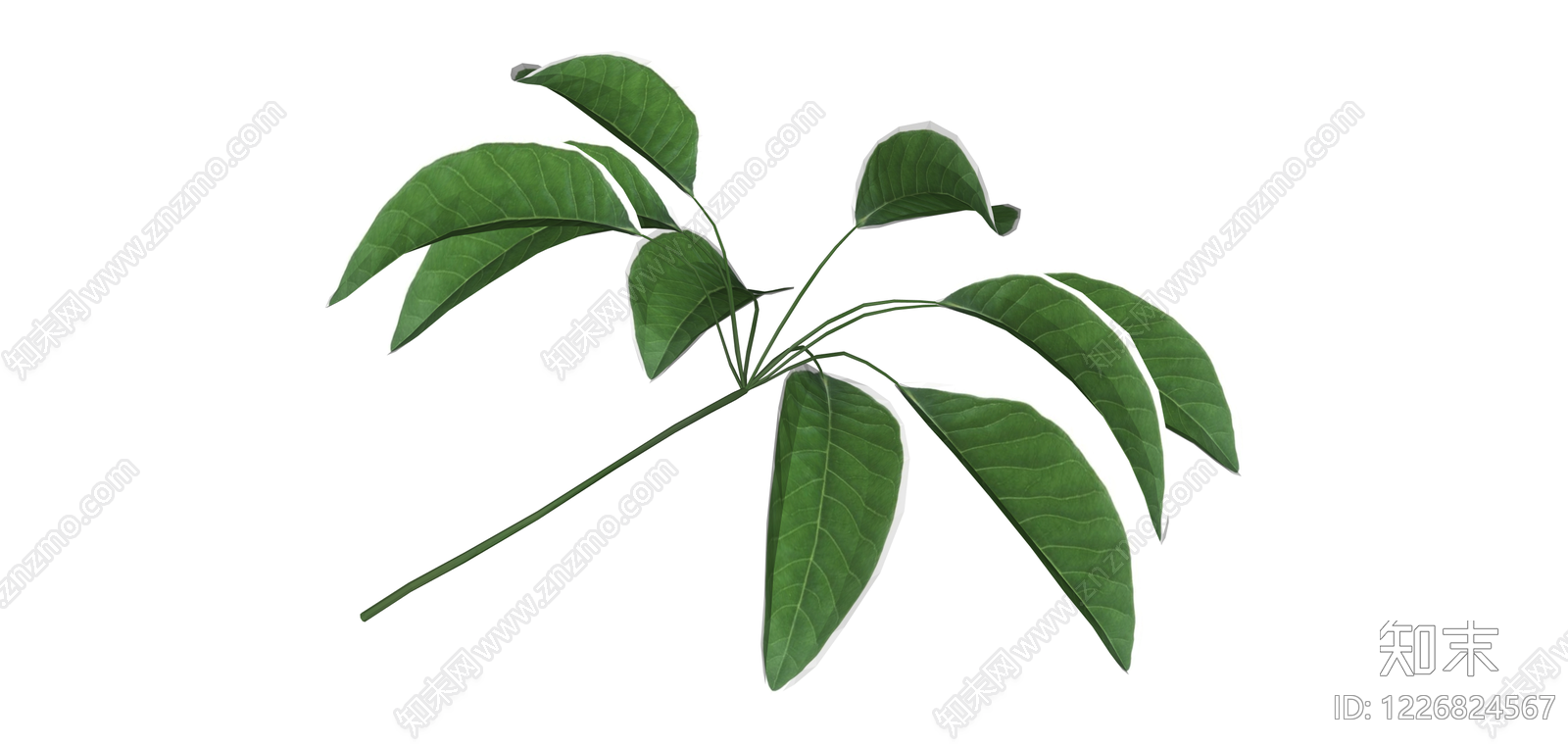 绿色植物枝叶组件SU模型下载【ID:1226824567】