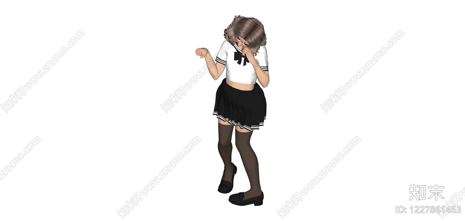 3D人物模型（JK制服）SU模型下载【ID:1227861463】