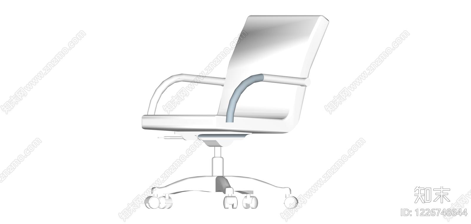 白色办公转椅SU模型下载【ID:1226748644】