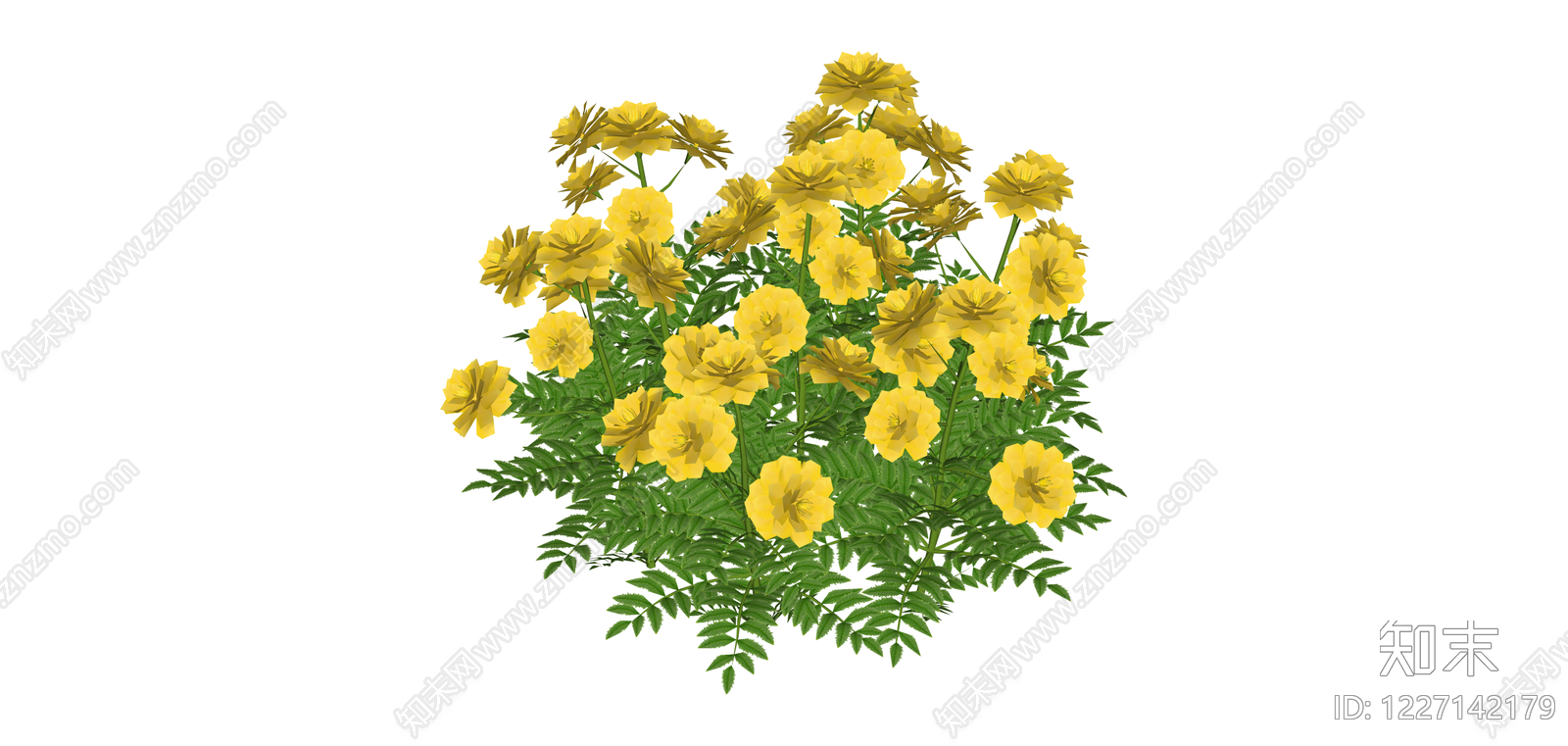 黄色花丛绿植模型SU模型下载【ID:1227142179】