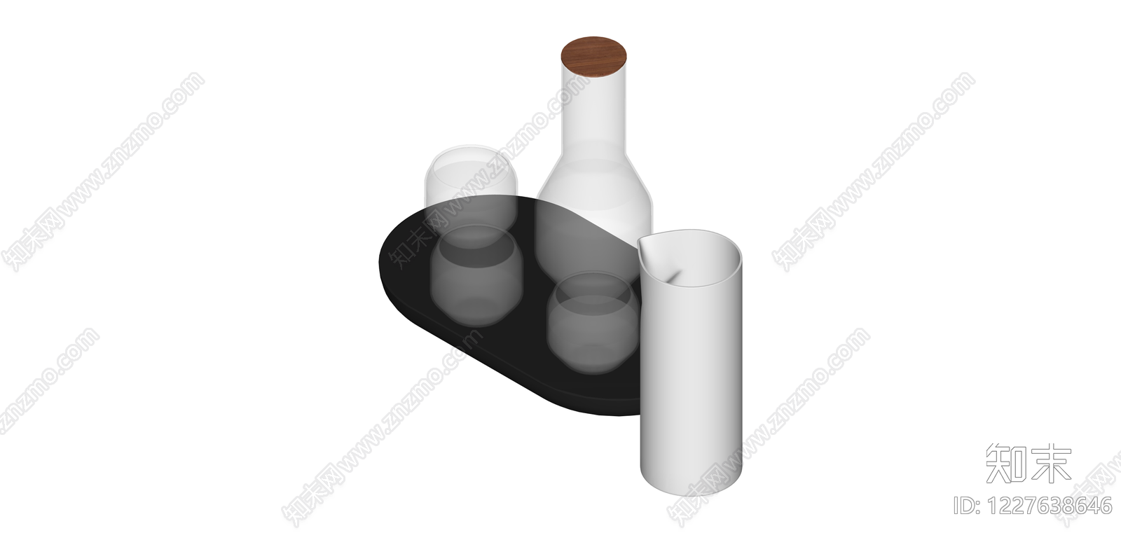 日式酒具组合SU模型下载【ID:1227638646】
