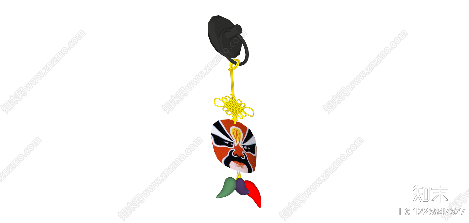 京剧脸谱挂饰SU模型下载【ID:1226847627】