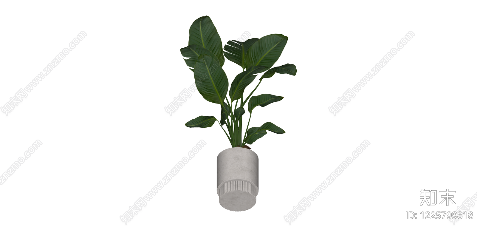 带盆绿植盆栽SU模型下载【ID:1225799818】