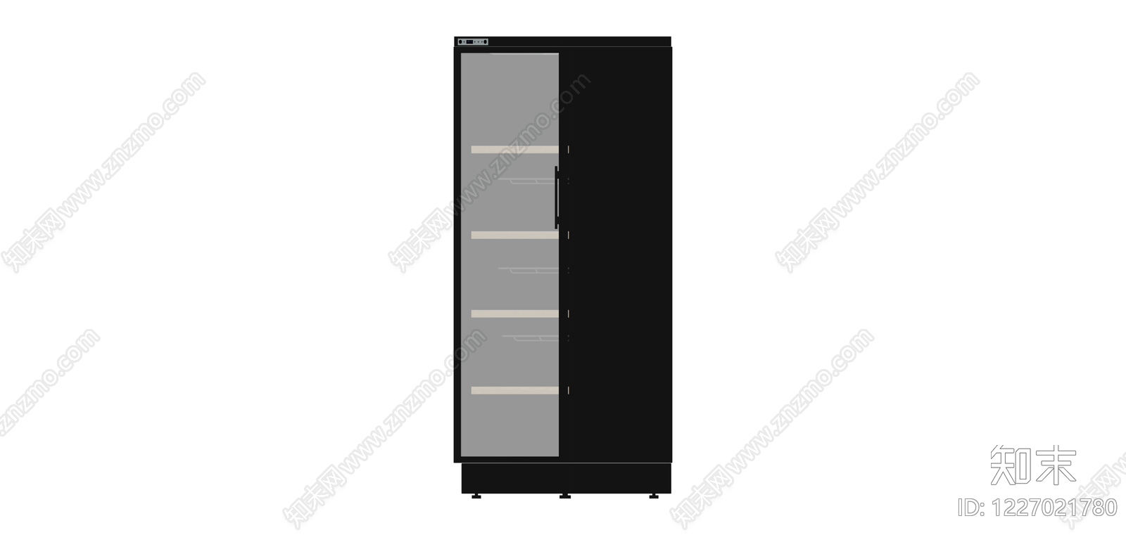 黑色商用玻璃门展示柜SU模型下载【ID:1227021780】