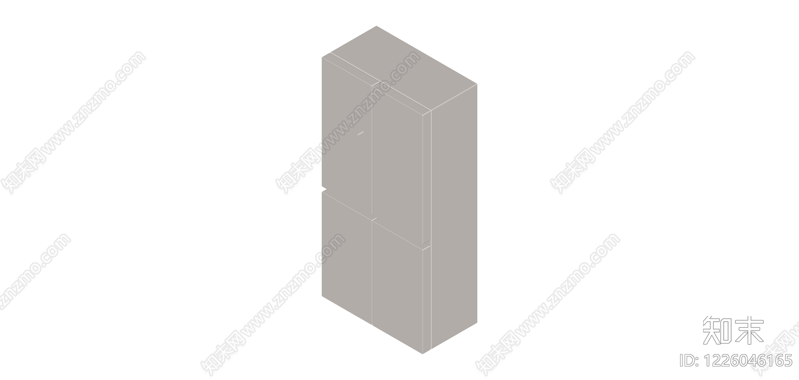 四门储物柜白模SU模型下载【ID:1226046165】
