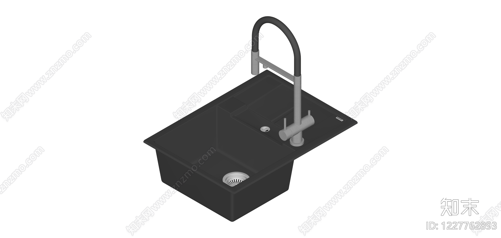 现代厨房水槽龙头组合SU模型下载【ID:1227762893】