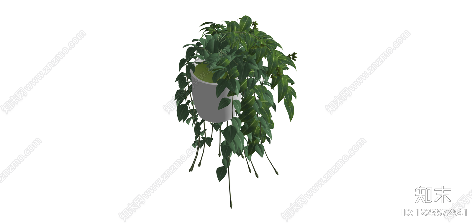 垂吊绿植盆栽SU模型下载【ID:1225872541】