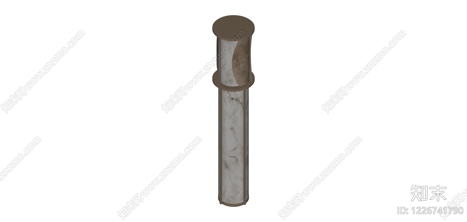 新中式落地灯/景观柱SU模型下载【ID:1226741790】