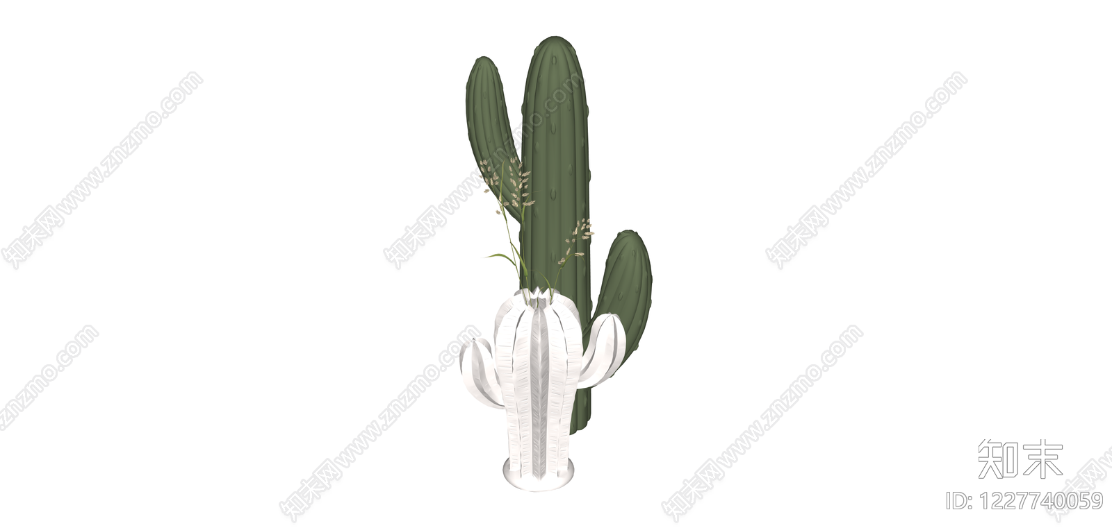仙人掌造型花瓶摆件SU模型下载【ID:1227740059】