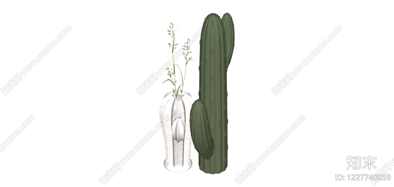 仙人掌造型花瓶摆件SU模型下载【ID:1227740059】