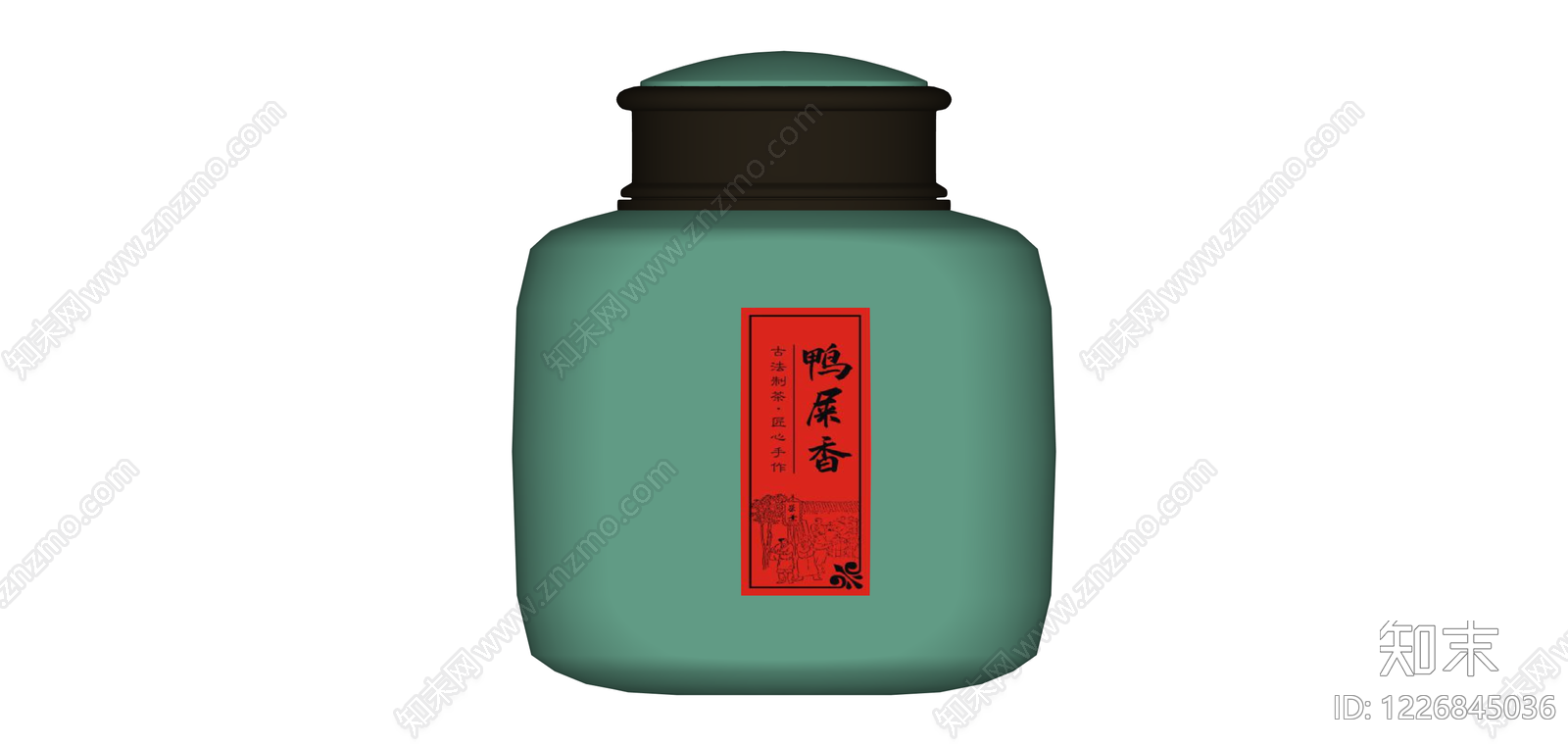 青瓷茶叶罐组件SU模型下载【ID:1226845036】