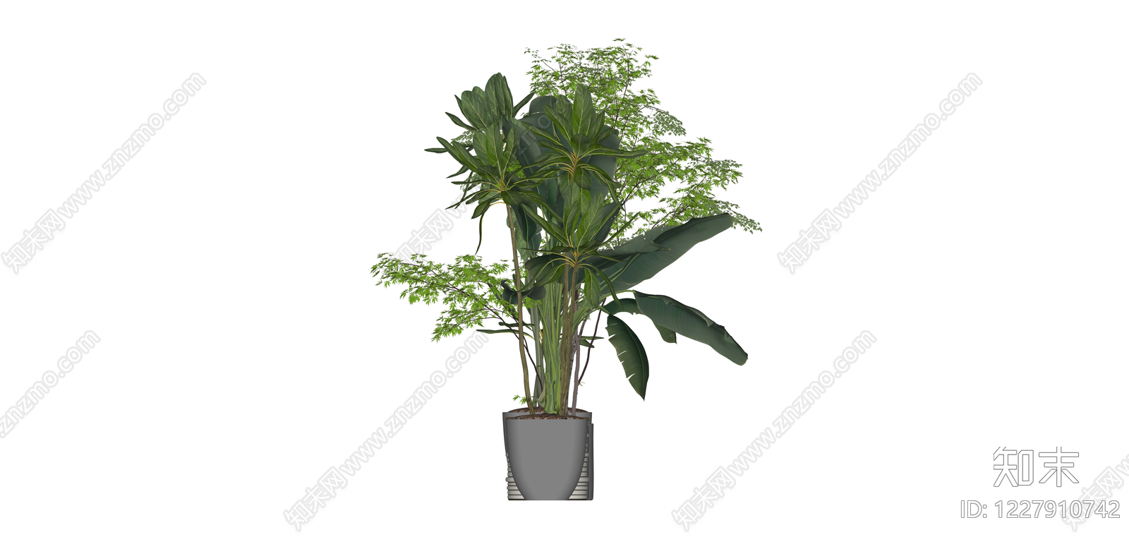多株组合盆栽绿植SU模型下载【ID:1227910742】
