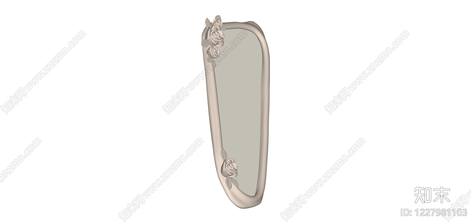 玫瑰装饰全身镜SU模型下载【ID:1227981103】