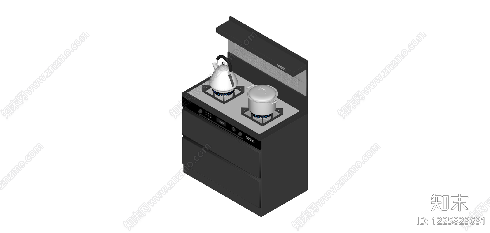 集成灶具（含灶台/柜体）SU模型下载【ID:1225823631】